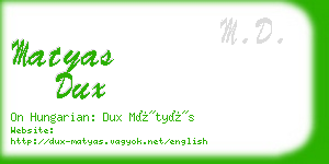 matyas dux business card